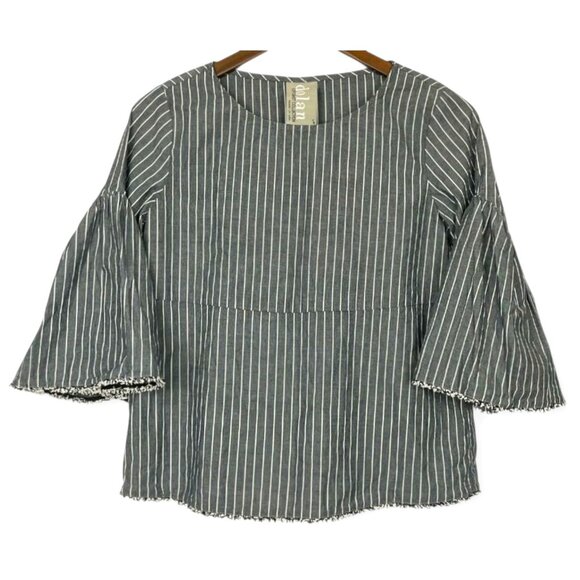 Anthropologie Dolan Bell Sleeve Striped Cotton Blouse Size S - Picture 10 of 10